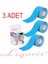 Mavi Kinesio Bant, 3'lü Set, 5cm x 5m, Esnek ve Dayanıklı Yapısıyla Destek Sağlar 1