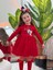 Kız Çocuk Minnie Mouse Baskılı Bisiklet Yaka Pamuklu Tül Tütü Detaylı Uzun Kollu Elbise Kırmızı 1