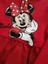 Kız Çocuk Minnie Mouse Baskılı Bisiklet Yaka Pamuklu Tül Tütü Detaylı Uzun Kollu Elbise Kırmızı 3