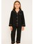 Gömlek Yaka Düğmeli Unisex Çocuk Müslin %100 Pamuk Pijama Takımı 2
