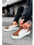 J169 Thorn Ortopedik Taban Günlük Cilt Erkek Sneaker Spor Ayakkabı Cbt Taba/beyaz 4