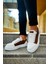 J169 Thorn Ortopedik Taban Günlük Cilt Erkek Sneaker Spor Ayakkabı Cbt Beyaz/taba 1