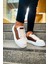 J169 Thorn Ortopedik Taban Günlük Cilt Erkek Sneaker Spor Ayakkabı Cbt Beyaz/taba 2