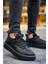 J159 Saturn Ortopedik Taban Günlük Cilt Erkek Sneaker Spor Ayakkabı Cst Siyah 1