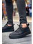 J159 Saturn Ortopedik Taban Günlük Cilt Erkek Sneaker Spor Ayakkabı Cst Siyah 2