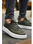 J159 Saturn Ortopedik Taban Günlük Cilt Erkek Sneaker Spor Ayakkabı Cbt Haki 4
