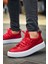 J159 Saturn Ortopedik Taban Günlük Cilt Erkek Sneaker Spor Ayakkabı Cbt Kırmızı 2