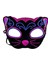 Kadife Üzeri Pembe Mavi Sim Işlemeli Kedi Maskesi 20X13 cm 1