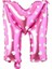 Vitrini M Harfi 16 Inç Pembe Kalpli Renk Folyo Balon 36 cm (Pembe) 1