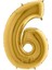 Vitrini 6 Rakamlı 16 Inç Gold Renk Folyo Balon 36 cm (Altın) 1