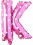 Vitrini K Harfi 16 Inç Pembe Kalpli Renk Folyo Balon 36 cm (Pembe) 1