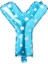 Vitrini Y Harfi 16 Inç Mavi Yıldızlı Renk Folyo Balon 36 cm (Mavi) 1