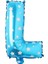 Vitrini L Harfi 16 Inç Mavi Yıldızlı Renk Folyo Balon 36 cm (Mavi) 1