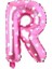 Vitrini R Harfi 16 Inç Pembe Kalpli Renk Folyo Balon 36 cm (Pembe) 1