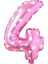 Vitrini 4 Rakamlı 16 Inç Pembe Kalpli Folyo Balon 36 cm (Pembe) 1