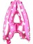 Vitrini A Harfi 16 Inç Pembe Kalpli Renk Folyo Balon 36 cm (Pembe) 1