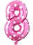 Vitrini 8 Rakamlı 16 Inç Pembe Kalpli Folyo Balon 36 cm (Pembe) 1