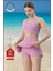 Kadın Alt-Üst Takım Şort & Sabit Pedli Üst Crop Denizde Havuzda Sporda Swimsuit Lila Takım 3107 3