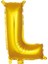 Vitrini L Harfi 16 Inç Gold Renk Folyo Balon 36 cm (Altın) 1