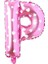 Vitrini P Harfi 16 Inç Pembe Kalpli Renk Folyo Balon 36 cm (Pembe) 1