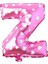 Vitrini Z Harfi 16 Inç Pembe Kalpli Renk Folyo Balon 36 cm (Pembe) 1
