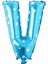 Vitrini V Harfi 16 Inç Mavi Yıldızlı Renk Folyo Balon 36 cm (Mavi) 1