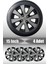 Fiat Punto Doblo Fiorino 15" Inç Uyumlu 4 Adet 1 Takım Gri Siyah Jant Kapağı 043 1