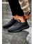 J179 Sporty Runner Ortopedik Taban Günlük Cilt Erkek Sneaker Spor Ayakkabı Cst Siyah 3