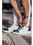 J251 Mirror Furry Ortopedik Taban Günlük Cilt Erkek Sneaker Spor Ayakkabı Cbt Beyaz/siyah 2