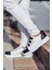 J251 Mirror Furry Ortopedik Taban Günlük Cilt Erkek Sneaker Spor Ayakkabı Cbt Beyaz/siyah 5