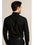 Erkek Slim Fit Pamuk Saten Dar Kesim Siyah Pamuklu Gömlek 2