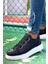 J251 Mirror Ortopedik Taban Günlük Cilt Erkek Sneaker Spor Ayakkabı Cbt Siyah 1