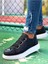 J251 Mirror Ortopedik Taban Günlük Cilt Erkek Sneaker Spor Ayakkabı Cbt Siyah 3