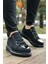 J251 Mirror Suede Ortopedik Taban Günlük Süet Erkek Sneaker Spor Ayakkabı Sst Siyah 2