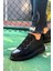 J251 Mirror Ortopedik Taban Günlük Cilt Erkek Sneaker Spor Ayakkabı Cst Siyah 1