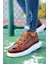 J251 Mirror Ortopedik Taban Günlük Cilt Erkek Sneaker Spor Ayakkabı Cbt Taba 1
