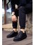 J253 Mirror Non Ortopedik Taban Günlük Cilt Erkek Sneaker Spor Ayakkabı Cst Siyah 1