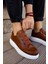 J253 Mirror Non Ortopedik Taban Günlük Cilt Erkek Sneaker Spor Ayakkabı Cbt Taba 1