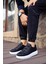 J253 Mirror Non Ortopedik Taban Günlük Cilt Erkek Sneaker Spor Ayakkabı Cbt Siyah 1