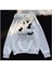 3 Iplik Şardonlu Oversize Compact Peluş Baskılı Sweat Beyaz 1