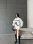 3 Iplik Şardonlu Oversize Compact True Baskılı Sweat Beyaz 1