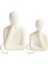 Soyut Figürlü Kalp Temalı Dekoratif Set – 4 Parça – Beyaz 3