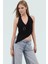96% Viskoz 4% Elastan Kadın Örme Bluz Halter Yaka Fitted Yazlık Trend Tasarım 1