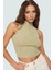 Kaşkorse Örme Bluz Crop Fitted Halter Yaka Fermuarlı Detay Trend Tasarım Premium Kalite 1