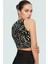 Halter Yaka Animal Desenli Crop Bluz Örme Kumaş Rahat Yazlık Kıyafet Günlük Kullanım Için 4