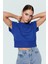Kolsuz Crop Bluz Renk Regular Kalıp Polyester Örme Kumaş Profesyonel Görünüm Rahat Kullanım 2