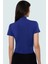 Polyester Elastan Örme Bluz Dik Yaka Fitted Kısa Kollu Yazlık Yüksek Kalite Rahat Kullanım 3
