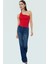 Polyester Elastan Bluz Bağlamalı Asimetrik Yaka Kolsuz Fitted Kalıp Yazlık 2