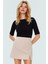 Örme Pamuklu Bluz Kayık Yaka Kısa Kol Vücuda Oturan Günlük Stil Dayanıklı Malzeme 2