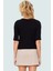 Örme Pamuklu Bluz Kayık Yaka Kısa Kol Vücuda Oturan Günlük Stil Dayanıklı Malzeme 3